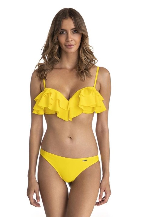 DWUCZĘŚCIOWY KOSTIUM KĄPIELOWY BIKINI Z FALBANKAMI BARDOTKA I MAJTKI BRAZYLIANY 383 DWUCZĘŚCIOWY KOSTIUM KĄPIELOWY BIKINI Z FALBANKAMI BARDOTKA I MAJTKI BRAZYLIANY 383