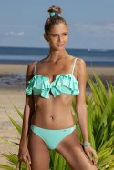 DWUCZĘŚCIOWY KOSTIUM KĄPIELOWY BIKINI Z FALBANKAMI BARDOTKA I MAJTKI BRAZYLIANY 383