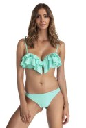 DWUCZĘŚCIOWY KOSTIUM KĄPIELOWY BIKINI Z FALBANKAMI BARDOTKA I MAJTKI BRAZYLIANY 383